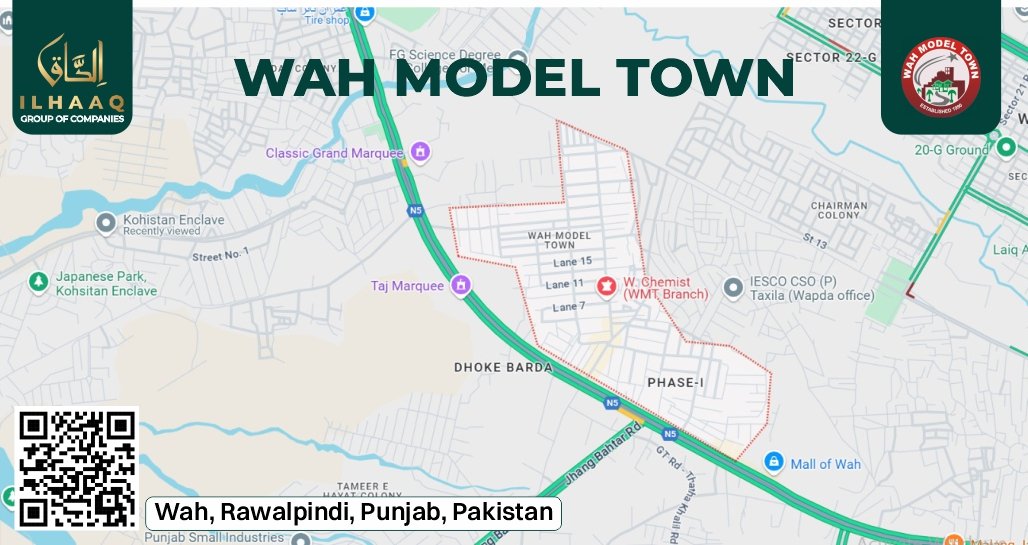 Wah Model Town Phase 1 Location